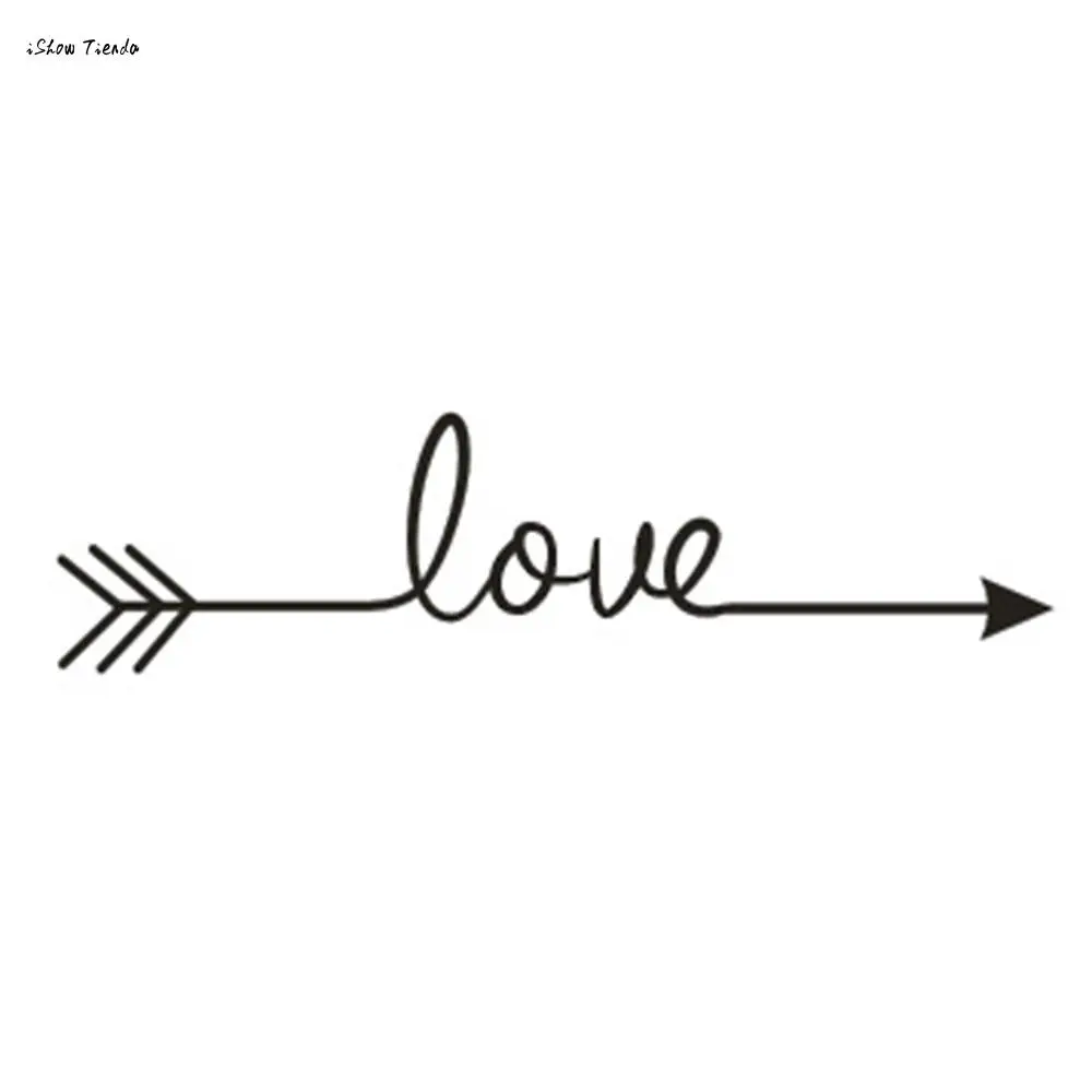 

ISHOWTIENDA New 58*14cm Love Arrow Decal Living Room Bedroom Vinyl Carving Wall Decal Wall Sticker Beautiful Home Decor Poster