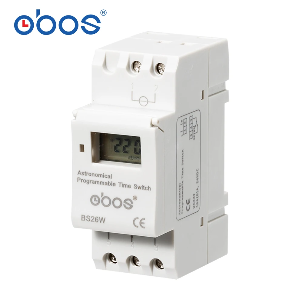 

Astronomical Programmable time switch BS26W AC220V Programmable Digital Timer switch 16A Voltage selectable AC110V DC12V DC24V