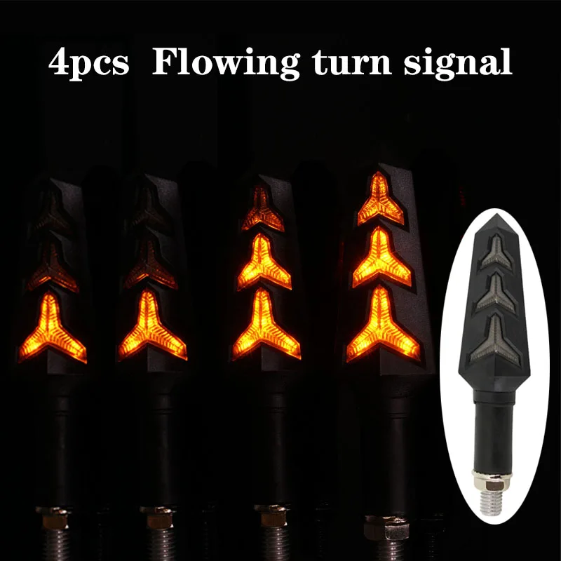 

4pcs LED Motorcycle Turn Signals Light Motorcycles bikes Flowing Water Blinker Flashing Indicator Bendable Signal lamps led