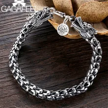 GAGAFEEL 4/5/6/8 мм Для мужчин дракон браслет 925 пробы серебряные браслеты для запястий Homme Серебряные ювелирные изделия Для мужчин мужской подарок на день рождения