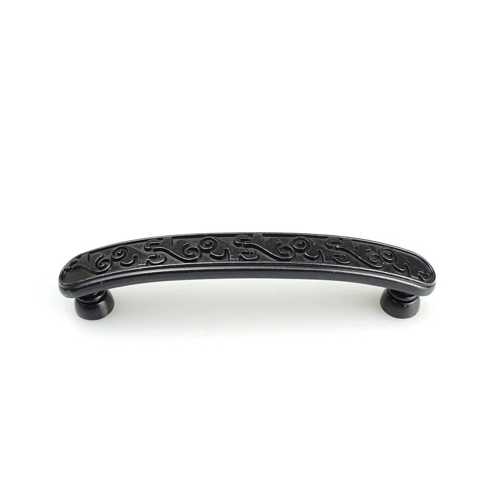 Black Vintage Cabinet Pulls Cupboard Drawer Wardrobe Door Antique Pull Handles Knob Furniture Kitchen Hardware Knob Zinc Alloy