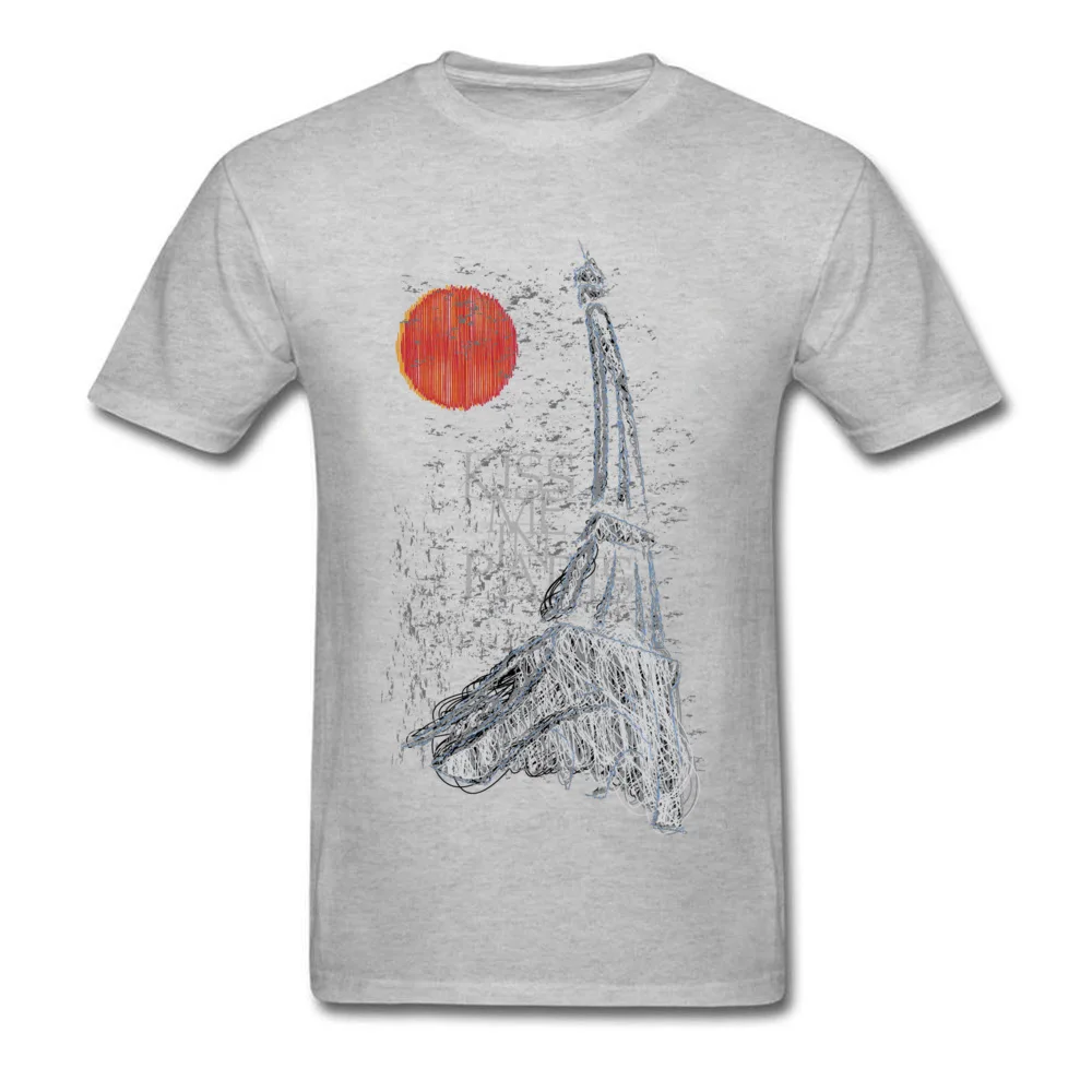 Paris Cotton Fabric Tees for Men Summer T-Shirt Party Hot Sale Round Collar Tops T Shirt Short Sleeve Drop Shipping Paris grey