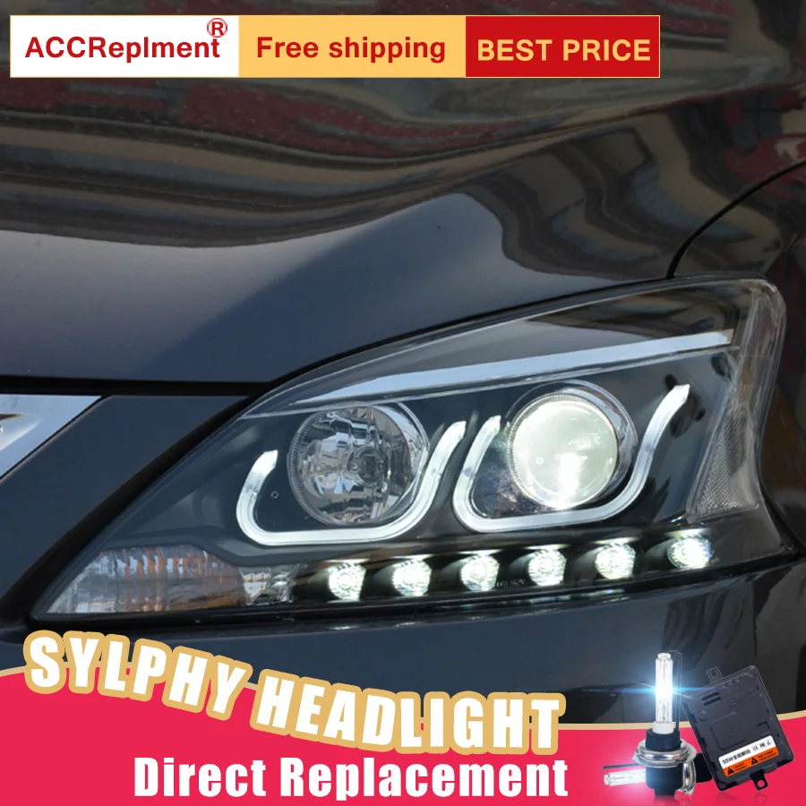 2 шт. светодиодный ные фары для Nissan Sentra 2012 2015 Автомобильные ангельские глазки