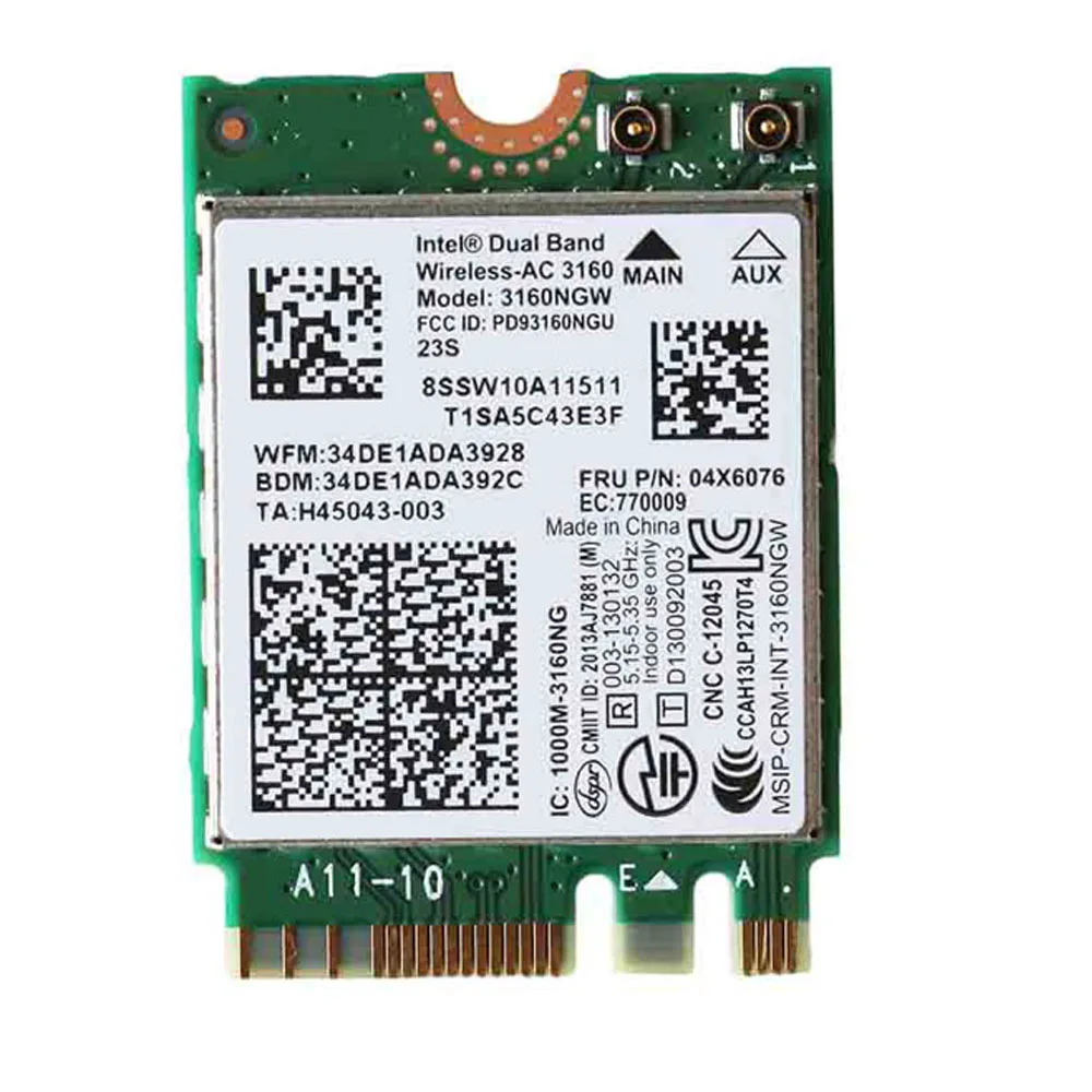 Wireless LAN Card for Lenovo B50-80 E460 E560 Yoga 3 11 Yoga 500 Laptop Compatible 00JT470 00JT471 