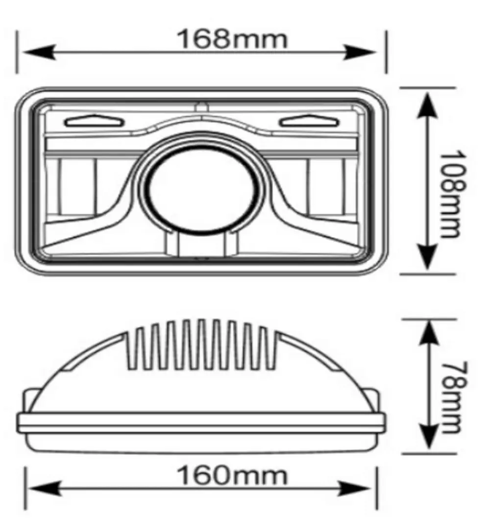Chrome 12V 24V 4x6 Inch LED Headlight 45W Sealed Beam Led Work Light With H4 Plug Replacement for Motorcycle Headlights (8)