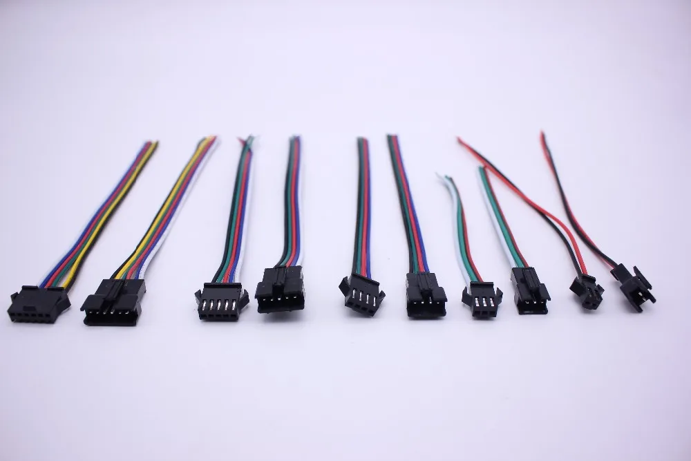 2pin 3pin 4pin 5pin 6pin led провода разъем мужской/женский JST SM разъем электронный разъем провода кабель для led светильник драйвер CCTV