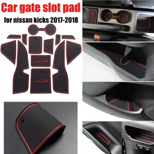 Автомобильные аксессуары, 13 шт./партия, нескользящая внутренняя дверная накладка, подстаканник, коврик для дверных ворот, чехол для NISSAN KICKS-, автомобильный Стайлинг