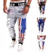 2016 neue mens buchstaben flagge gedruckt spitze hosen jogger männlichen persönlichkeit fashion-hose freies verschiffen