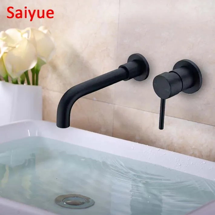 

New Single Handle In wall Oil Rubbed Bronze Sink Faucet for the bathroom Deck Mount Basin Mixer Tap torneiras para banheiro