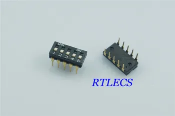 

50pcs Dip Switches SPST 5 Position 2.54mm 0.100" Slide Standard Actuator Flush Recessed Through Hole PCB DIP Switch 1P1T