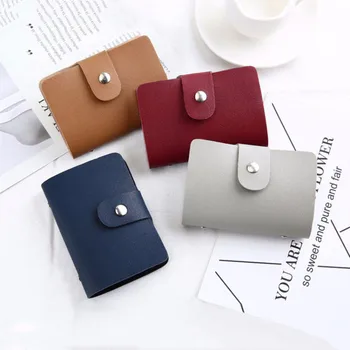 

Fashion Card Holder PU Leather Card Bag Women Men Bank Credit Card Case Portable Bus ID Card Pouch Pocket