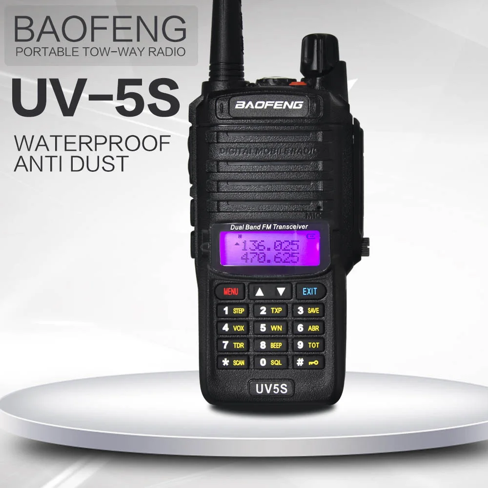 Водонепроницаемый Baofeng UV-5S рация сильный сигнал большой мощности радио comunicador 10 км двухдиапазонный дальний охотничий радио - Цвет: standard