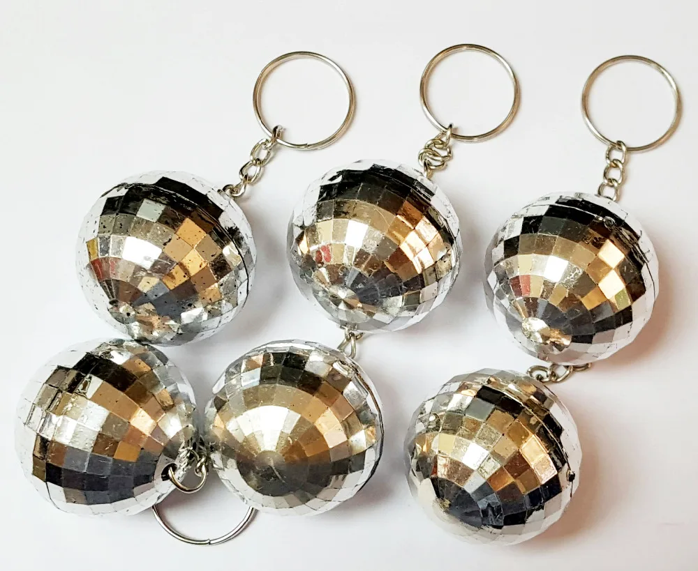

48pc Key Chain with Disco Ball Deco Rock Band Music Dancing Birthday Party Favors Shiny Fun game gift Pinata Bag Filler Loot Gag