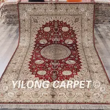 Yilong 6'x9 'ручной персидский шелковый красный ковер Изысканный восточный персидский коврик(yhw76b6x9