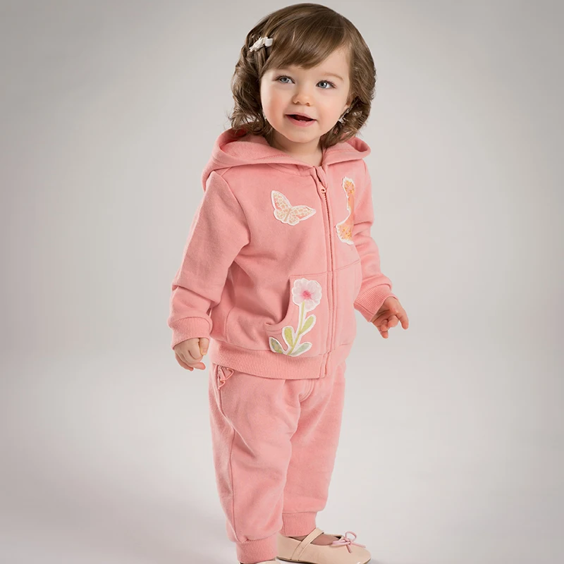 Brand children girls' spring sets Cotton Butterfly Cartoon kids baby