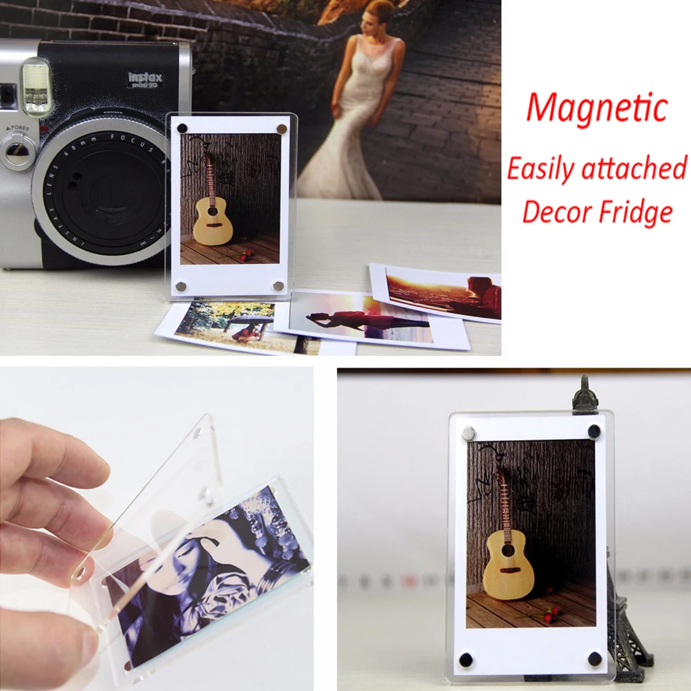 

Magnetic Photo Frame 1 Set For Fujifilm Instax Mini 8 9 25 50 7s Film Camera Accessories Acrylic Stick Fridge Picture Magnets