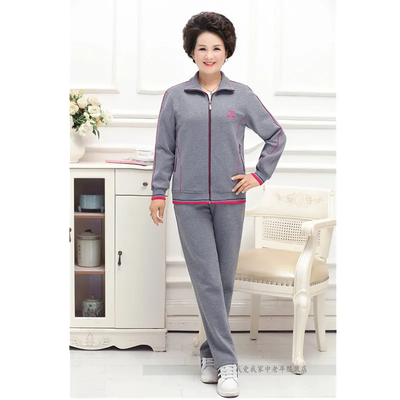 

Lady suit New Leisure Sportswear suit Large size Middle age clothes 2piece set women Spring autumn ladies tracksuits 5XL1101