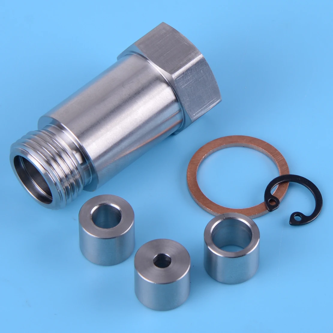

Silver Oxygen Sensor Restrictor Spacer Extender Extension Simulator Adapter Tool Fittings Flow Inserts Metal O2 CEL FIX ADJ-01