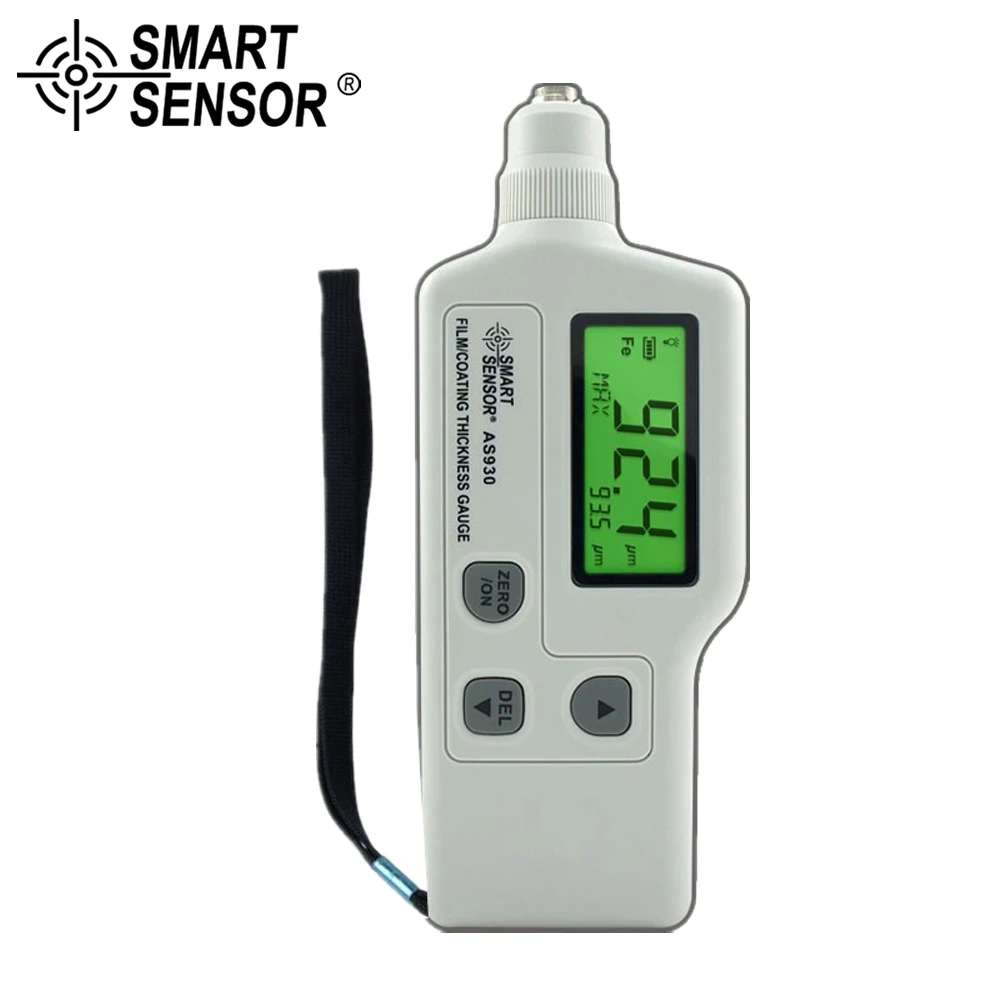 

SMART SENSOR Film Coating Thickness Gauge Measuring Range 0-1800um Iron-based magnetic/zinc coating/paint Digital ThicknessMeter