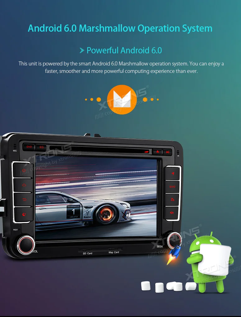 Cheap XTRONS 7" Android Head Unit Stereo Radio GPS Video Car DVD Player for Volkswagen Passat CC Eos Estate Sedan for Skoda for Seat 6