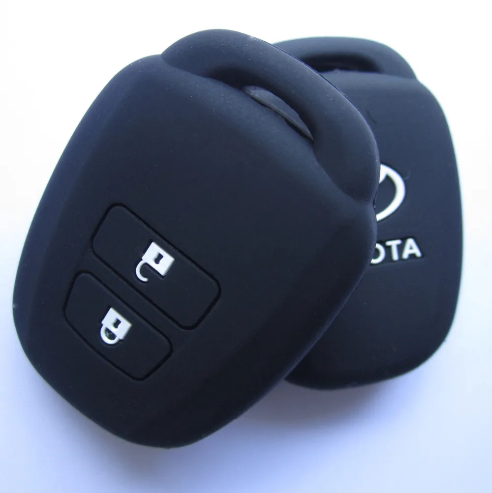 Black Silicone 2 buttons Car Key Cover Case Holder For TOYOTA YARIS