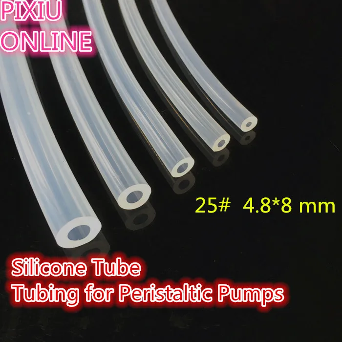 

1PCS YT913 Transparent Hose 25# ID 4.8 mm*OD 8 mm Silicone Tube Tubing for Peristaltic Pumps Plumbing Hoses 1Meter