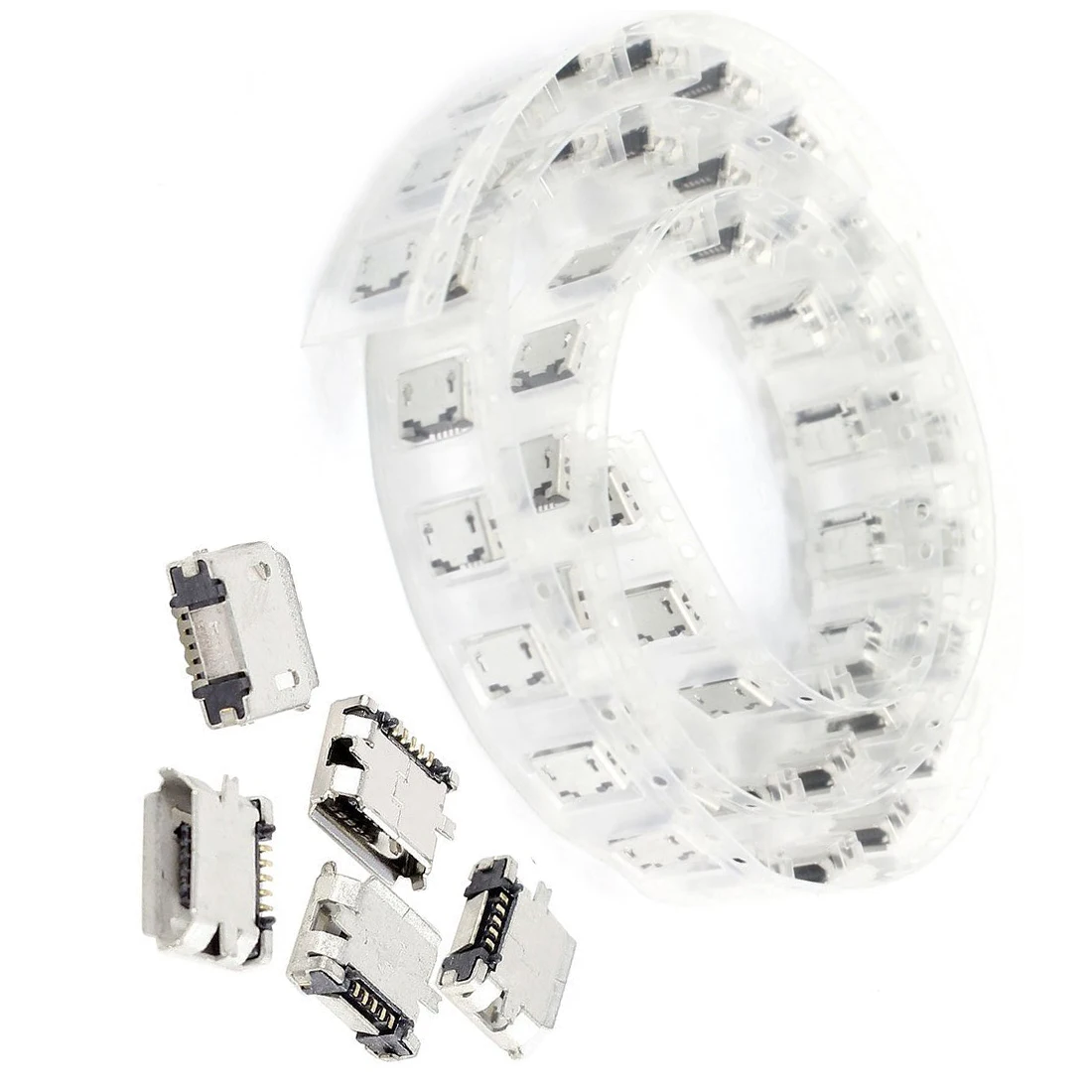 

ABKM Hot 50 Pcs PCB SMT Micro USB Type B 5Pin Female Socket Adapter Jack