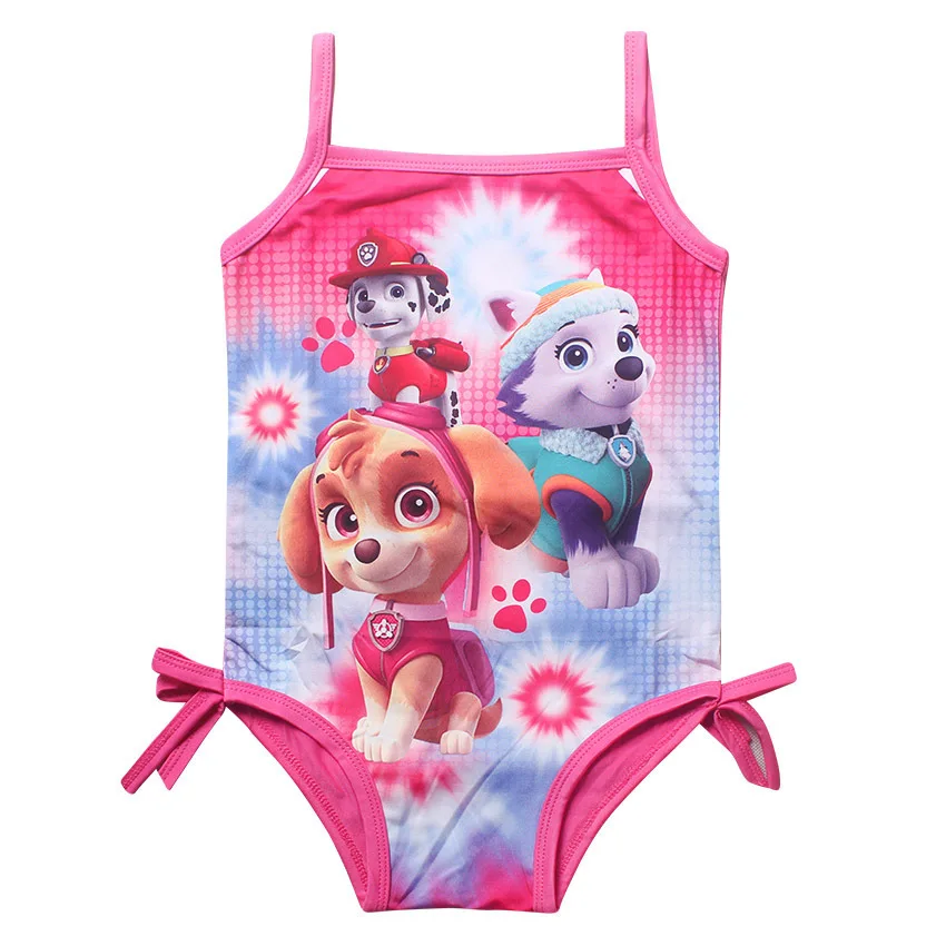Girls Cartoon Dog Swimsuit One Piece Rose Swimming Bathing Suits For 3