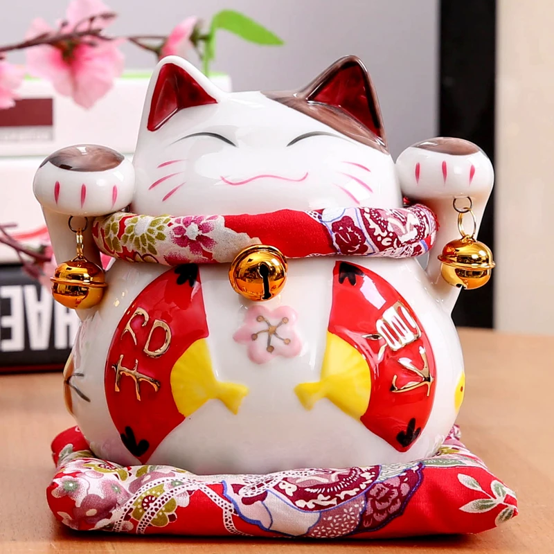 4 5 дюймов Манеки нэко \ Керамика Lucky Cat Копилка Home Decor Декор Фарфор Декоративные