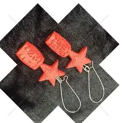 Идеальный звезда красный резной киноварь Серьги, женские Модные резные Лаковые изделия ювелирные изделия, серебро 925 мотаться серьги. C-42