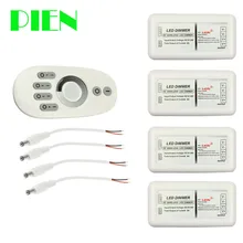 4 zone 2.4G RF LED Dimmer RF Controller Wireless + Touch panel Remote DC12V/24V 96W for Single color led strip Free shipping