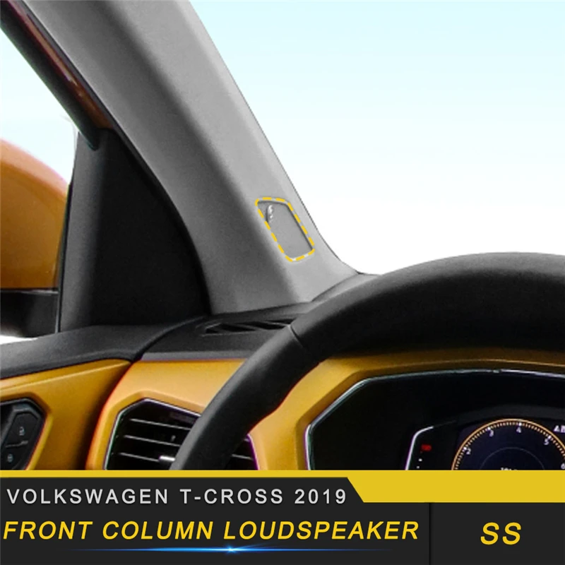 

For Volkswagen T-CROSS 2019 Car Styling Front Column Loudspeaker Circle Cover Trim Frame Sticker Interior Accessories
