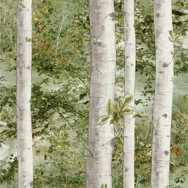 Detail Feedback Questions About 0 53x10m Forest Birch Tree Wallpaper 0 53x10m Forest Birch Tree Wallpaper For Walls 3 D Green Blue Gray Branches Of Tropical