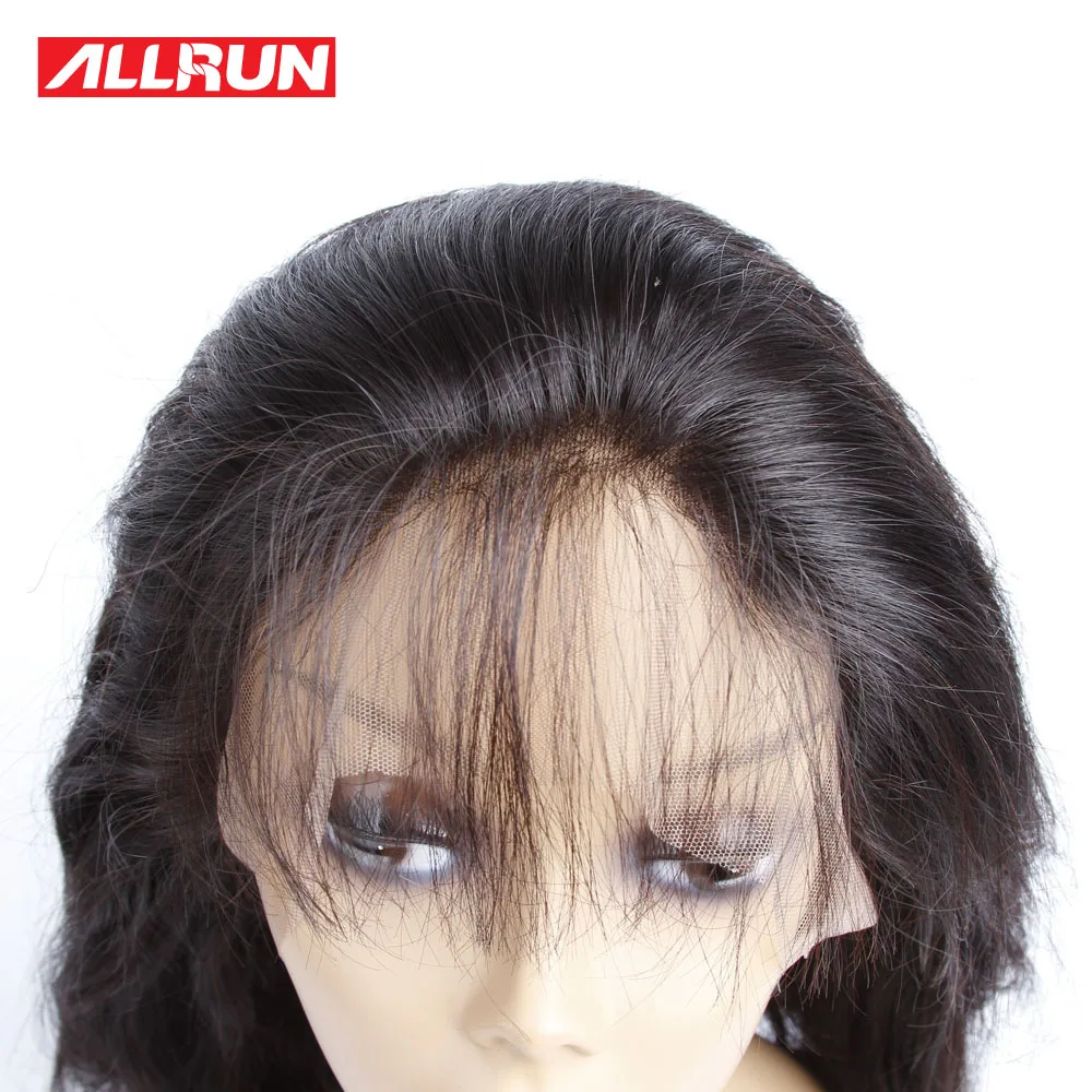 Allrun волосы бразильские прямые волосы 360 Кружева Фронтальная Закрытие с волосами младенца не Реми человеческие волосы бесплатная часть