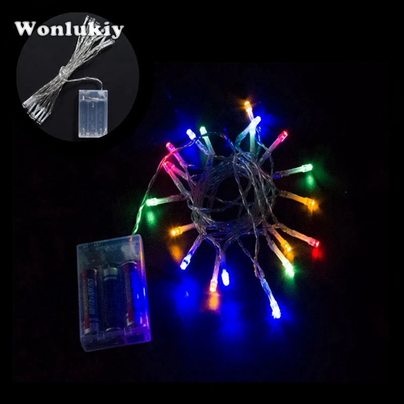 Wonlukiy 5M 50 Leds Battery Powered Led String Light 3 AA Battery