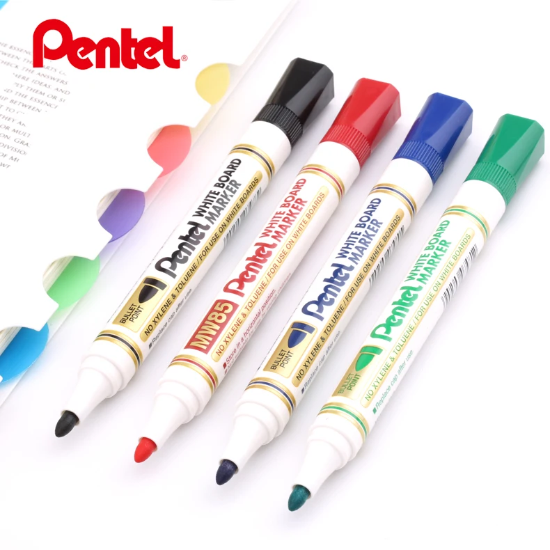 4 Colors Pentel Dry Erase White Board Marker Pens Low Odor 4.2 mm