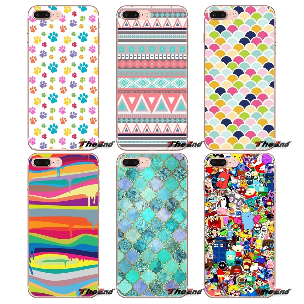 

olorful Roof Tiles Pattern Soft Case Cover For Samsung Galaxy S9 Plus Note 8 One Plus oneplus 5T Meizu M5s LG V30 HTC U11