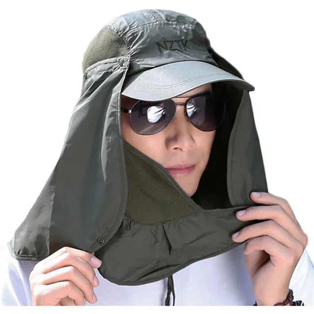 WOLFONROAD Outdoor Removable Quick Dry Climbing Hiking Hat Sun