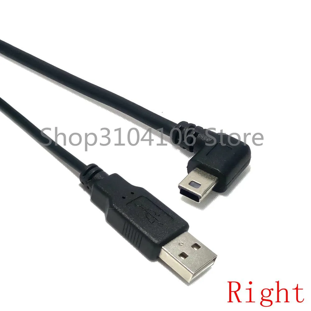 USB 2,0 штекер для мини-usb B Тип 5pin 90 градусов вверх и вниз и влево и вправо Угловой Мужской кабель для передачи данных 0,25 м/0,5 м - Цвет: Right