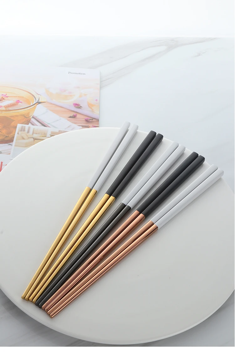 5 пар в Корейском стиле золотые палочки для еды высокого качества 18/10 из нержавеющей стали японские суши Чоп палочки длина 235 мм кухонные инструменты