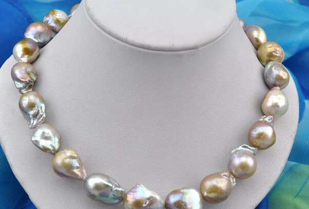 

Jewelr 004305 20mm baroque lavender reborn keshi pearl necklace
