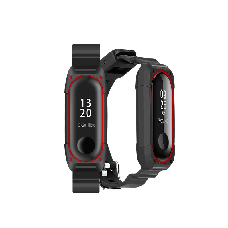 

Silicone whole package protective sleeve Wrist Strap For Xiaomi Band 3 / NFC Smart Bracelet Sport band Strap Armor protection