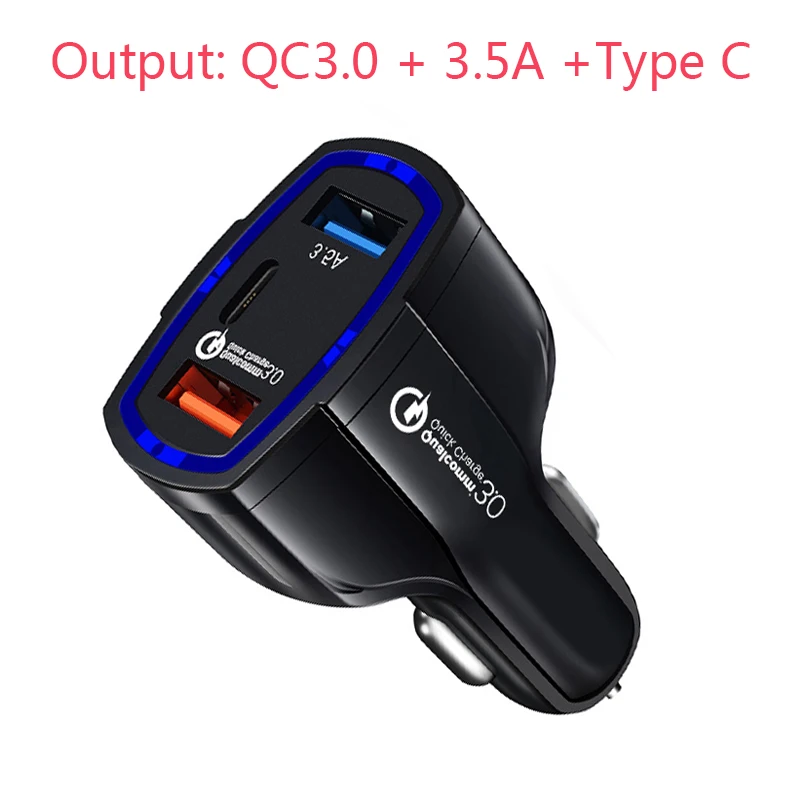 USB Car Charger Quick Charge 3.0 for iPhone X Samsung S10 Xiaomi Mi 9 Mobile Phone Fast Charging Car Charger QC 3.0 Car-Charger - Тип штекера: I