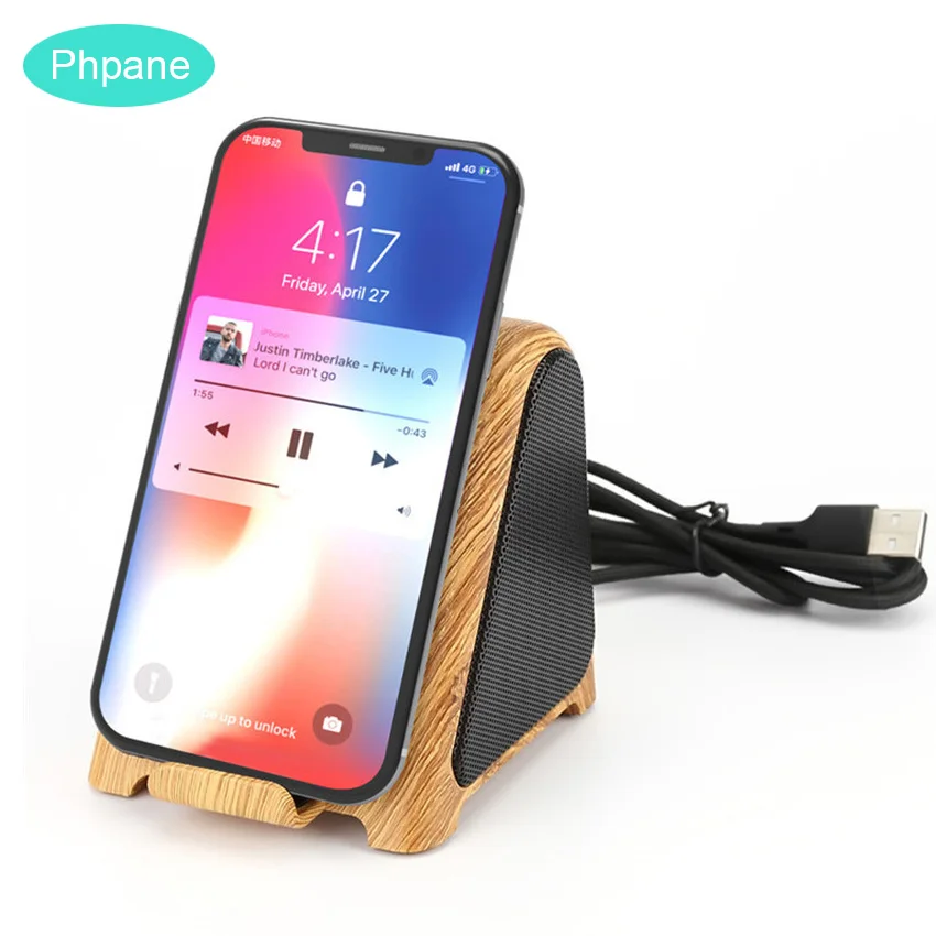 

QI Quick Wooden Wireless Charger With Bluetooth Speaker Portable Without Wired Charging Docking Sation Stand Holder Chargeur XS