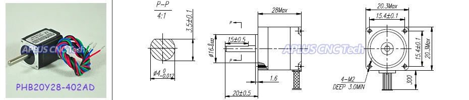 5 шт. NEMA 8 микро-шаговый двигатель, 1.96oz-in 28 мм 0.2A, 1,8 градусов, 4 провода