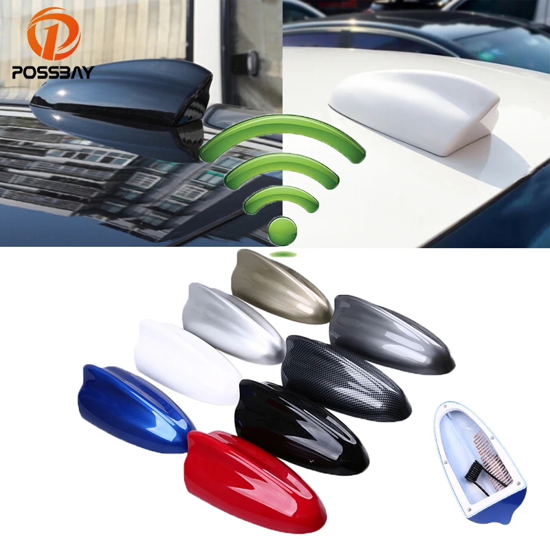 

POSSBAY Universal SUV Car Roof Radio AM/ FM Signal Shark Style Aerial Fin Antenna Decorative for Opel Nissan Peugeot Honda VW