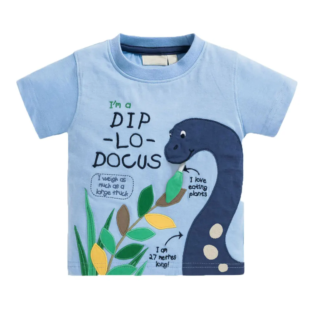 Для маленьких мальчиков летние топы Новая детская футболка аппликация с животными хлопковые футболки для мальчиков рубашка для малыша и футболки для детей возрастом от 2 до 7 лет - Цвет: as photo