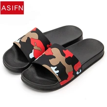 ASIFN/мужские шлепанцы; Домашние шлепанцы в камуфляжном стиле; Летняя Повседневная стильная обувь для ванной; нескользящие сандалии; Sapato Masculino; вьетнамки