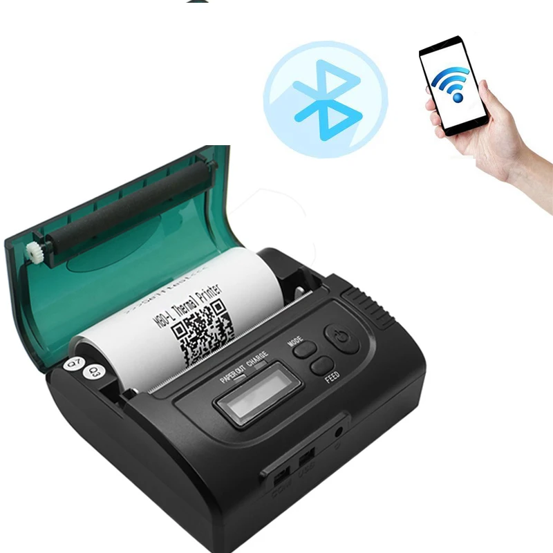 5PCS Portable Mini 58mm Bluetooth Wireless Receipt Printer Pocket Mobile POS Thermal Printer For IOS Android Windows