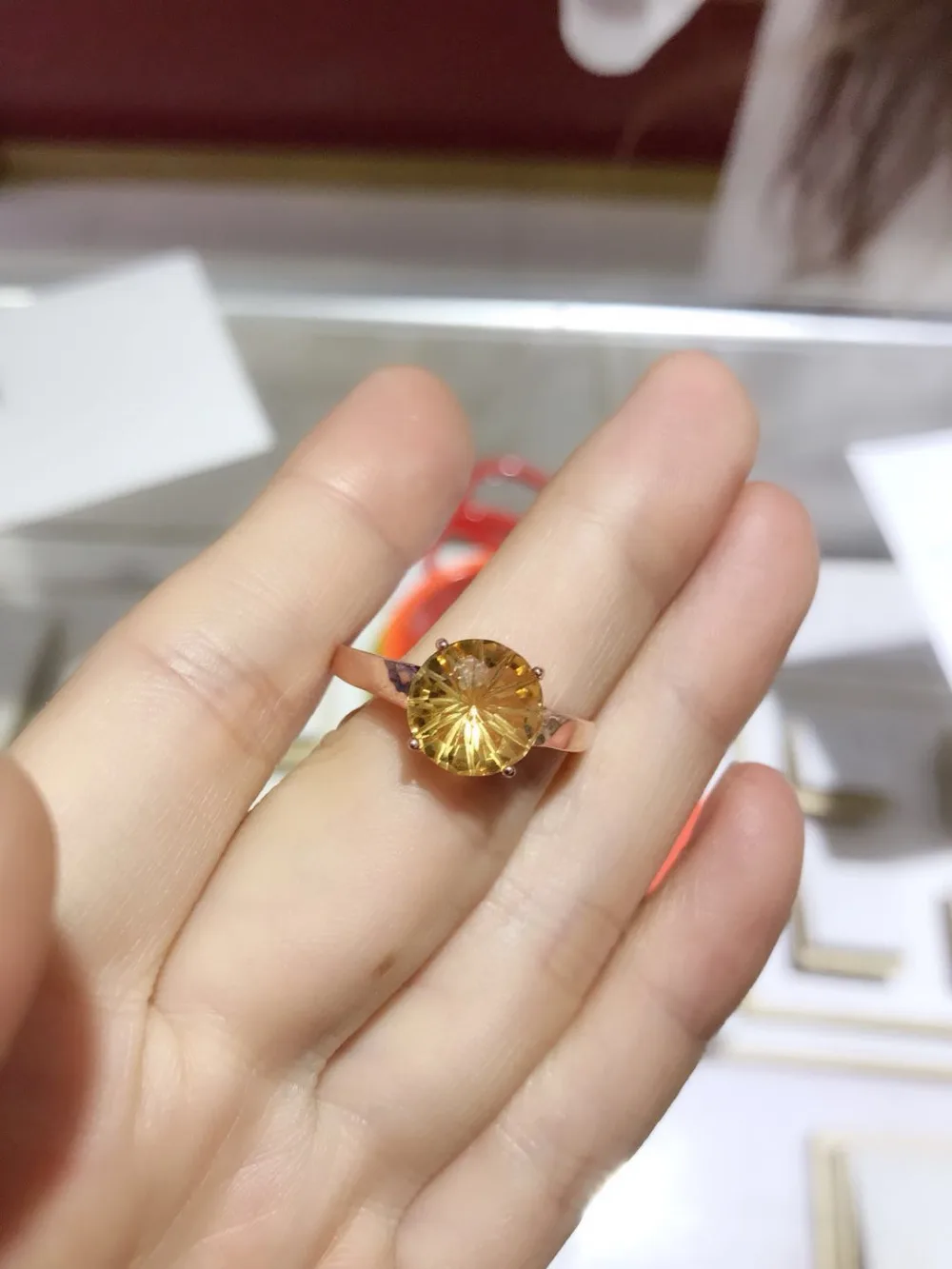 Натуральное кольцо 10*10 мм с цитрином и фейерверком, кольцо с натуральным желтым кристаллом из серебра S925 пробы, модные элегантные круглые красивые женские вечерние ювелирные изделия